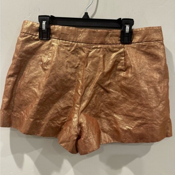 J Crew Rose Gold Metallic Linen Crossover Skort used great condition 💖💖✨ - Picture 7 of 7